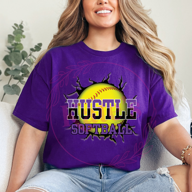 Hustle Softball Cracked Shirts